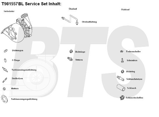 BTS TURBO Kompressor,ülelaadimine T981557BL